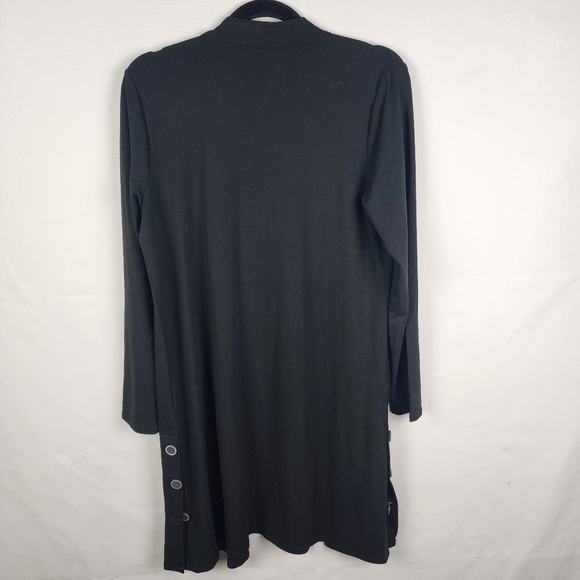 Nwt J Jill Long Open Front Cardigan Side Buttons Pocket Size Small Minimalist - Picture 2 of 7